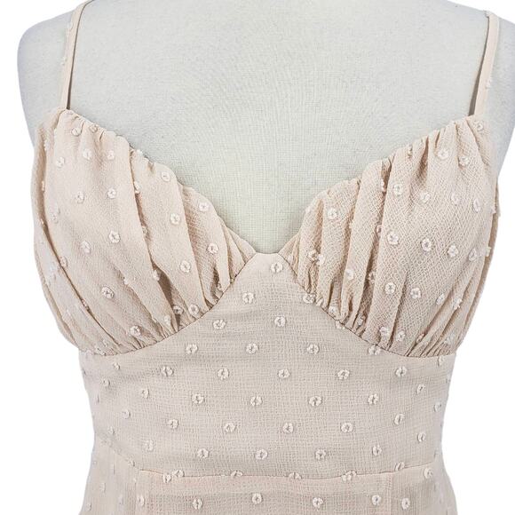Saints + Secrets Swiss Dot Mini Dress Palest Pink Women's Size Medium - Picture 6 of 7